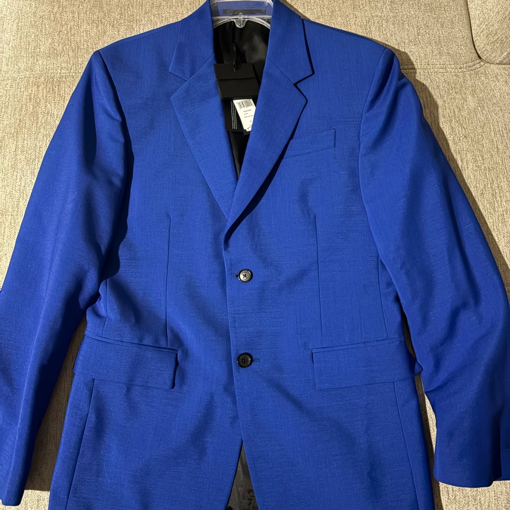 Versace medusa greca men size 44 blazer cobalt blue RTW runway
VERSACE size 44